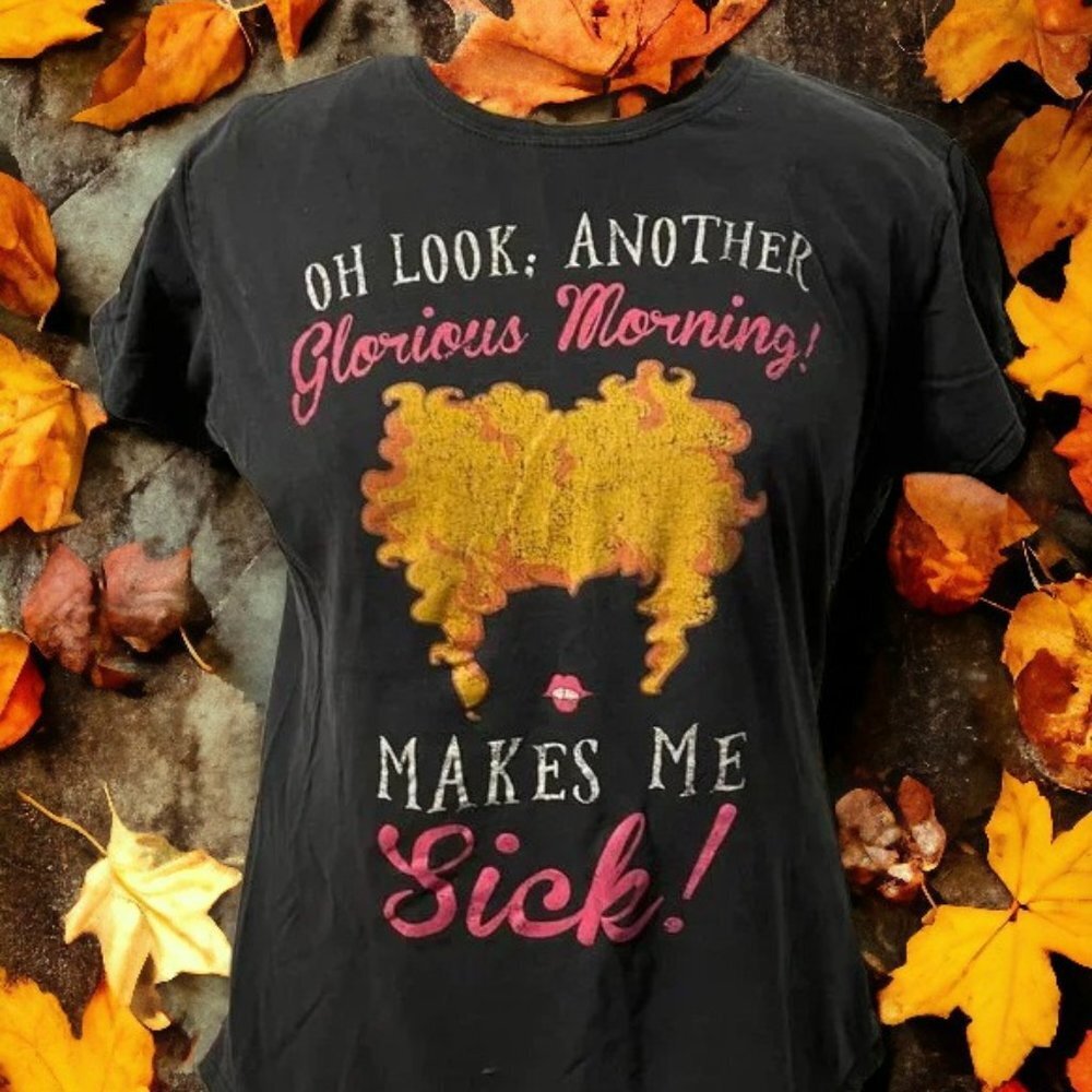 Hocus Pocus Glorious morning tee distressed graphic black shirt top halloween